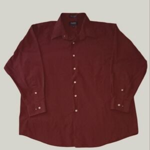 🆕️ Men's Maroon Peebles Long Sleeve Button Down - Size 17 (XL)